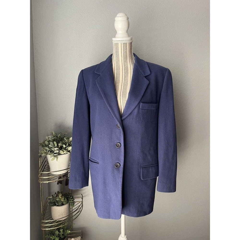 Linda Allard Ellen Tracy Cobalt Blue Wool/cashmere Blend Oversized Blazer Size 4